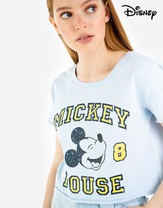 Голубой кроп-топ с принтом Disney Gloria Jeans