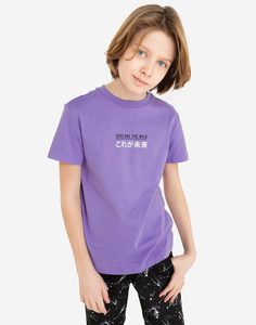 Фиолетовая футболка с принтом URBAN для мальчика Gloria Jeans
