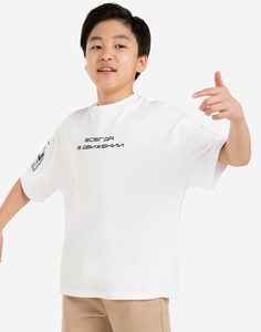 Белая футболка oversize с принтом «Камчатка» для мальчика Gloria Jeans