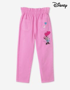 Розовые джинсы с вышивкой Disney для девочки Gloria Jeans