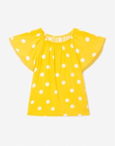Жёлтая блузка в горох для девочки Gloria Jeans