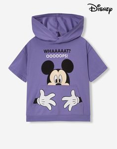 Фиолетовая футболка Disney с капюшоном для мальчика Gloria Jeans