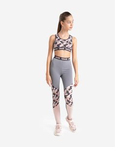 Спортивные леггинсы с камуфляжным принтом для девочки Gloria Jeans