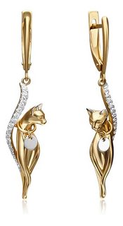 Золотые серьги PLATINA Jewelry Платина Кострома