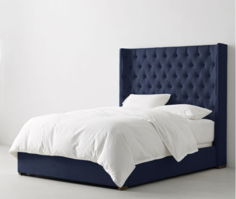 Кровать zadie tufted (idealbeds) синий 182x160x215 см.
