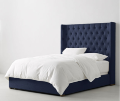 Кровать zadie tufted (idealbeds) синий 202x160x215 см.