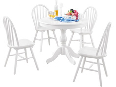 Обеденная группа стол и 4 стула (экомебель +) белый 127x74x90 см. Линоторг