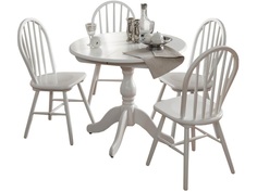 Обеденная группа стол и 4 стула (экомебель +) белый 127x74x90 см. Линоторг