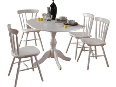 Обеденная группа стол и 4 стула (экомебель +) белый 127x74x90 см. Линоторг