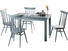 Обеденная группа стол и 4 стула (линоторг) серый 180x75x80 см.