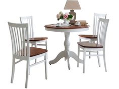 Обеденная группа стол и 4 стула (экомебель +) белый 127x74x90 см. Линоторг