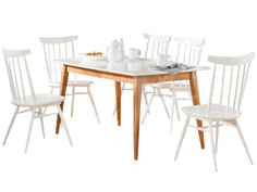 Обеденная группа стол и 4 стула (экомебель +) белый 200x75x90 см. Линоторг