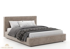 Кровать “brooklyn” (idealbeds) серый 202x99x232 см.