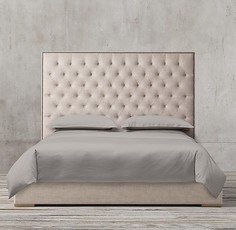 Кровать adler panel diamond-tufted fabric (idealbeds) бежевый 170x140x212 см.