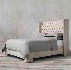 Кровать atherton fabric (idealbeds) серый 168x130x214 см.