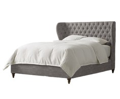 Кровать “alden tufted” (idealbeds) серый 206x125x218 см.