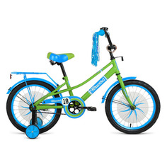 Велосипед FORWARD Azure 18 (2021), городской (детский), колеса 18", зеленый/голубой, 11кг [1bkw1k1d1012]
