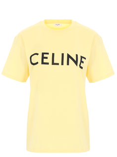 Футболка хлопковая с логотипом Celine