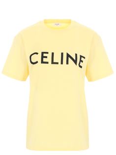 Футболка хлопковая с логотипом Celine
