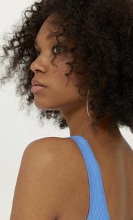 Stradivarius Укороченный Топ На Бретелях Синий S