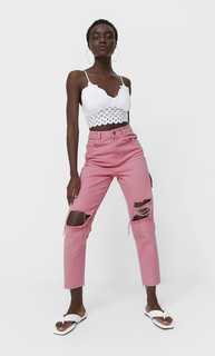 Stradivarius Кружевной Топ Цвет Небеленого Полотна S