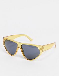 Желтые солнцезащитные очки в стиле унисекс с прямым верхом Jeepers Peepers-Желтый