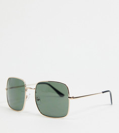Квадратные солнцезащитные очки в золотистой оправе South Beach-Золотистый