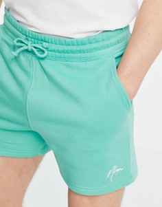 Короткие трикотажные шорты зеленого цвета с вышивкой NLM New Look-Зеленый цвет
