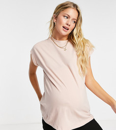 Свободная футболка без рукавов песочного цвета ASOS DESIGN Maternity-Светло-бежевый