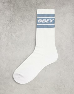 Белые носки с голубыми полосками Oobey Cooper-Белый