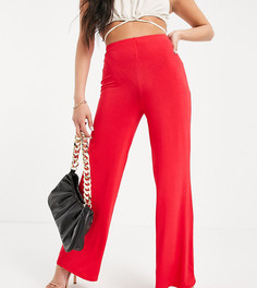 Красные базовые брюки с завышенной талией и широкими штанинами Flounce London Petite-Красный