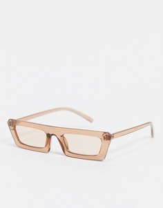 Женские солнцезащитные очки в коричневой оправе с плоским верхом Jeepers Peepers-Коричневый цвет