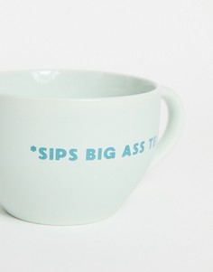 Большая кружка с надписью "sips big tea" Typo-Зеленый цвет