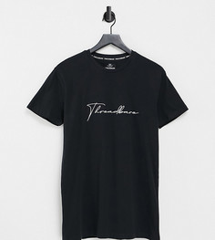 Черная футболка с большим логотипом-подписью Threadbare Tall-Черный