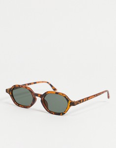 Женские квадратные солнцезащитные очки в тонкой черепаховой оправе AJ Morgan-Коричневый цвет