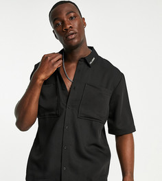 Свободная рубашка черного цвета с короткими рукавами от комплекта COLLUSION-Черный цвет