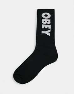 Черные носки с логотипом Obey Flash-Черный
