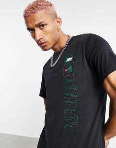 Черная футболка из технологичной ткани Dri-FIT Nike-Черный