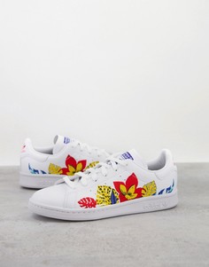 Белые кроссовки с цветочным принтом adidas Originals Sustainable Stan Smith-Белый