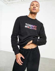 Черный свитшот с логотипом с эффектом омбре Tommy Jeans-Черный цвет