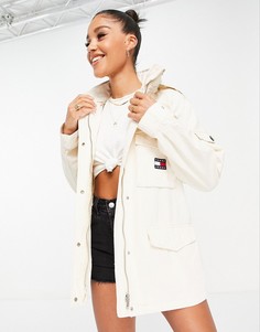 Кремовая куртка с логотипом Tommy Jeans-Розовый цвет