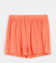 Оранжевые махровые шорты (от комплекта) Missguided Plus-Оранжевый цвет