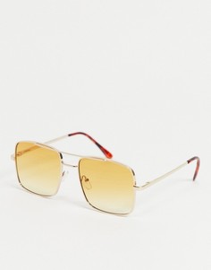 Женские солнцезащитные очки в квадратной серебристой оправе с коричневыми затемненными стеклами AJ Morgan-Серебристый