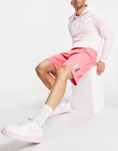 Розовые oversized-шорты со вставками и нашивками с логотипом от комплекта ASOS Actual-Розовый цвет