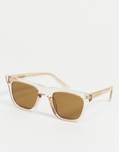 Узкие солнцезащитные очки в стиле унисекс в угловатой прозрачной оправе A.Kjaerbede Marvin-Прозрачный