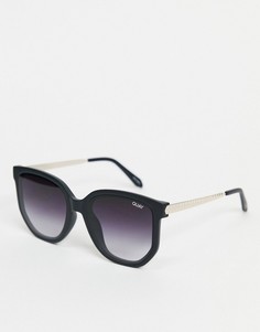 Черные солнцезащитные очки в круглой оправе в стиле унисекс Quay Coffee Run-Черный цвет