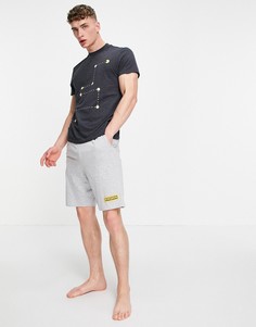 Пижамный комплект для дома из шорт и футболки с эффектом кислотной стирки и принтом по мотивам "Pacman" ASOS DESIGN-Черный цвет