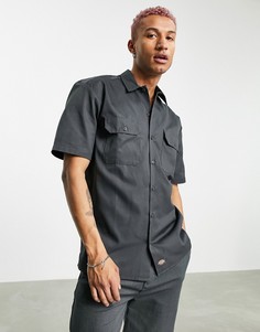 Угольно-серая рубашка с короткими рукавами Dickies-Серый