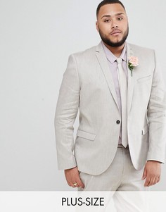 Серый льняной пиджак Twisted Tailor PLUS Wedding-Светло-бежевый