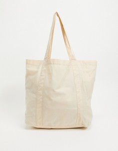 Кремовая сумка-тоут в стиле oversized из органического хлопка ASOS DESIGN-Нейтральный